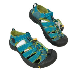 Keen‎ Sandals Unisex Sz 2 Blue Green Outdoor Waterproof Hook & Loop Newport H2